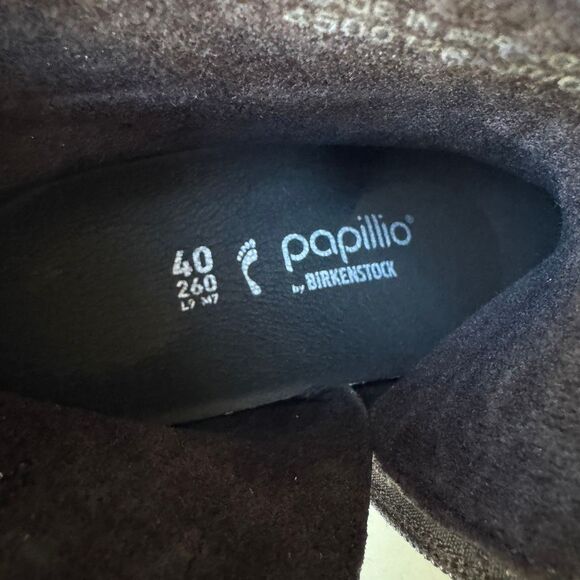 Birkenstock Papillio Ebba Wedge Boots Women’s 9US or 40EU Black Suede Leather - Picture 9 of 14